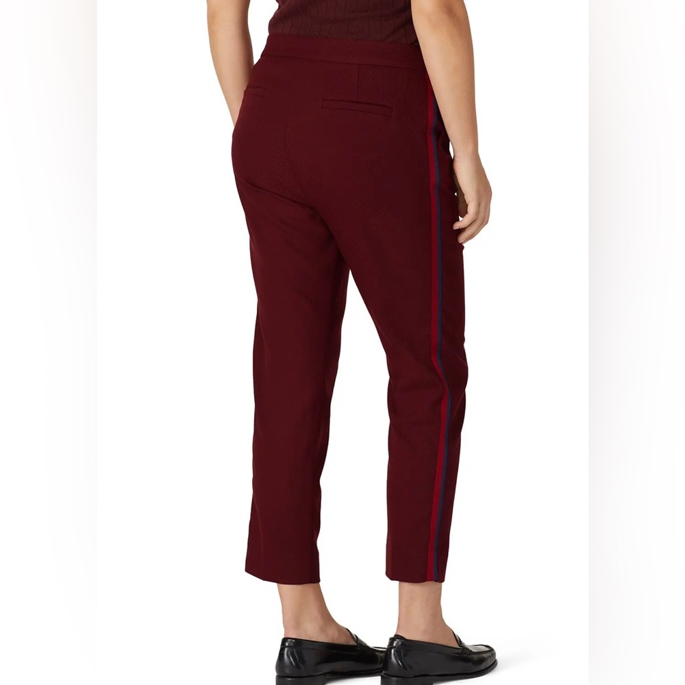 Trina Turk Red Moss 2 Pants Burgundy with Side Stripe - Size 2